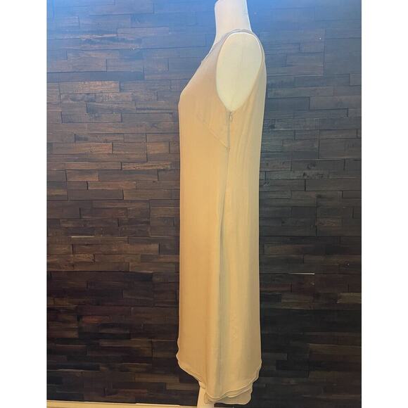 Ralph Lauren Purple Label Silk Cocktail Dress 6 Embellished Beaded Neck Tan $3K - Picture 5 of 16